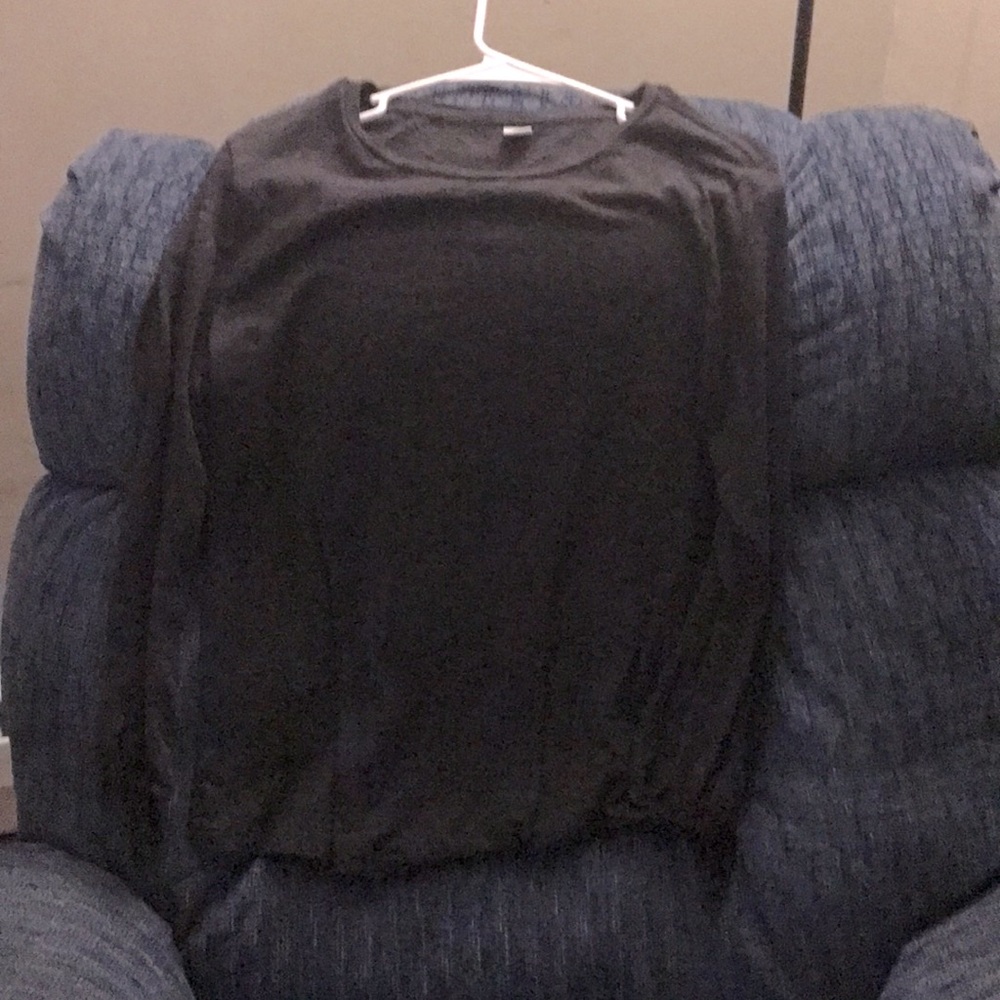 Old navy medium grey long sleeve shirt with ties on the end of the sleeves.